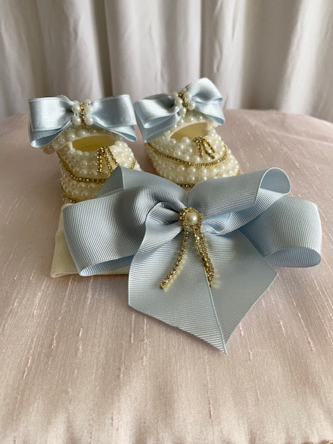 Booties with Matching Hair Bow