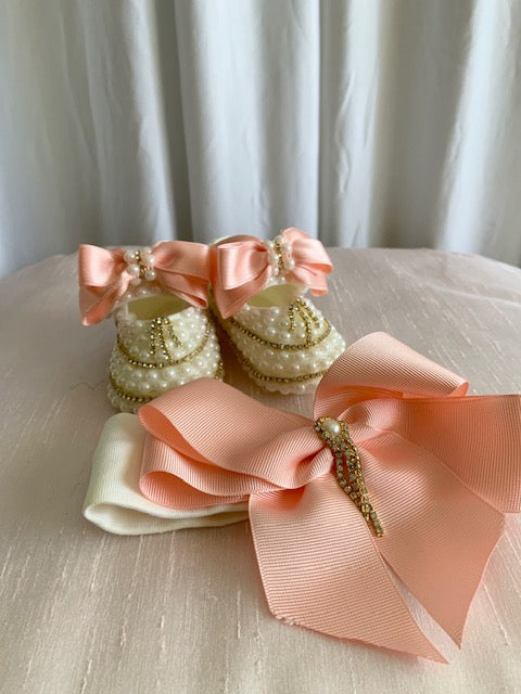 Booties with Matching Hair Bow