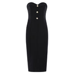 SELENA Black Strapless Dress