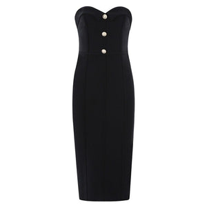 SELENA Black Strapless Dress