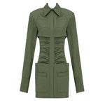 VALERIE Army Green Dress