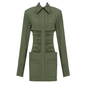 VALERIE Army Green Dress