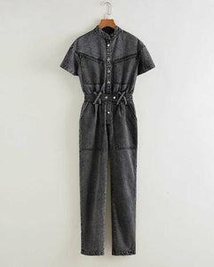 COCO Black Jeans Romper