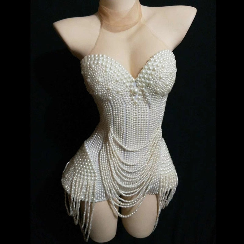 ARIANNA White Pearls Bodysuits